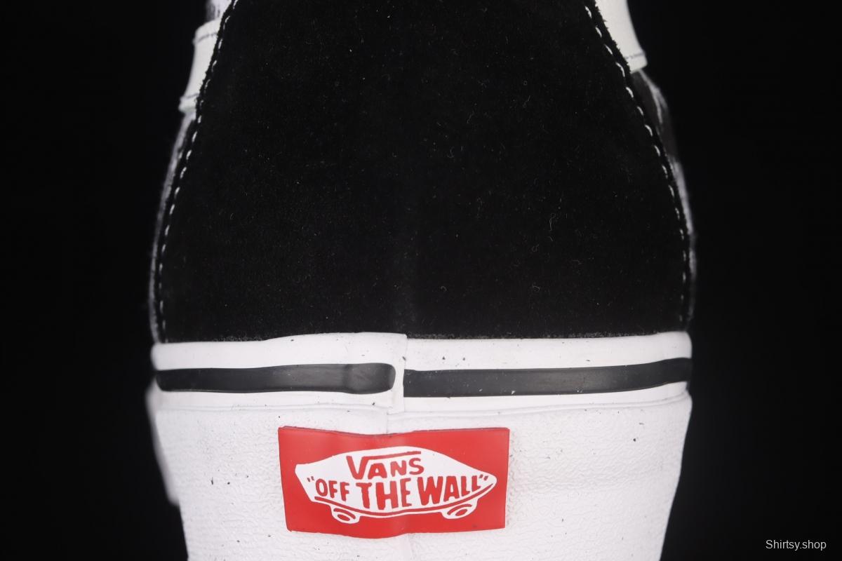 Vans Sk8-Hi Slim black and white skull printed high upper canvas casual shoes VN0A4BV6V8V