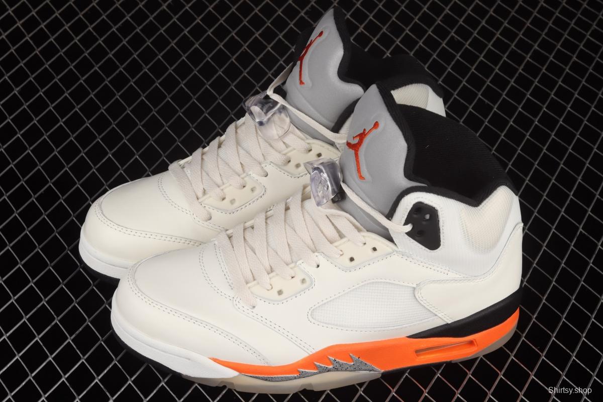 Air Jordan 5 Total Orange white buckle shredded DC1060-100