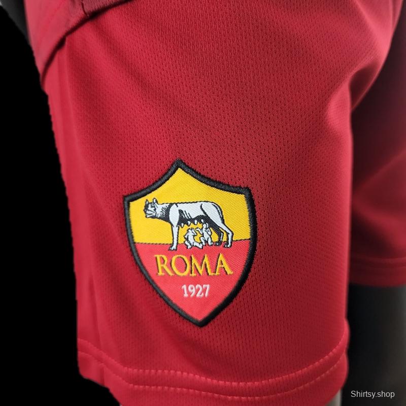 22/23 AS Roma Kids Kit Home Size 16-28 Soccer Jersey