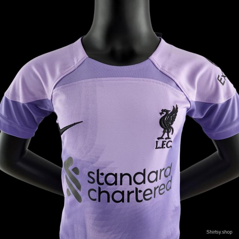 22/23 Liverpool Kids Kit Goalkeeper Purple Size 16-28