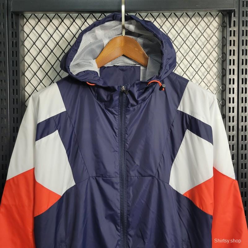 2023 Adidas Navy White Orange Windbreaker