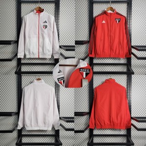 23-24 Sao Paulo Reversible White Red Windbreaker