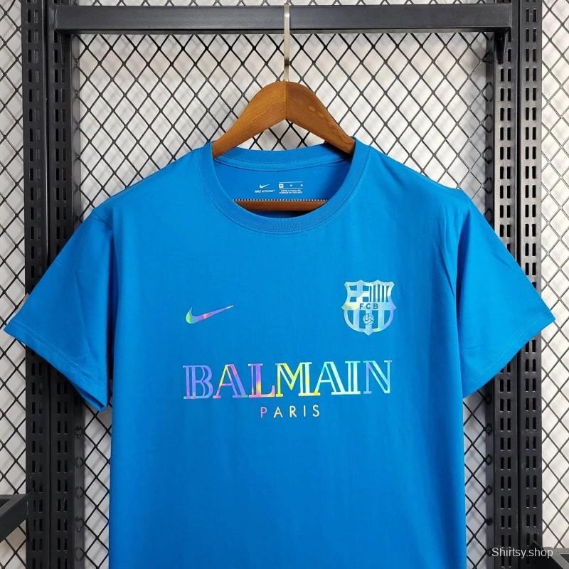 24/25 Barcelona x Balmain  Blue Training Jersey