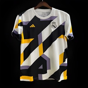 23/24 Real Madrid Abstract Take on Houndstooth Pattern Pre-Match Jersey