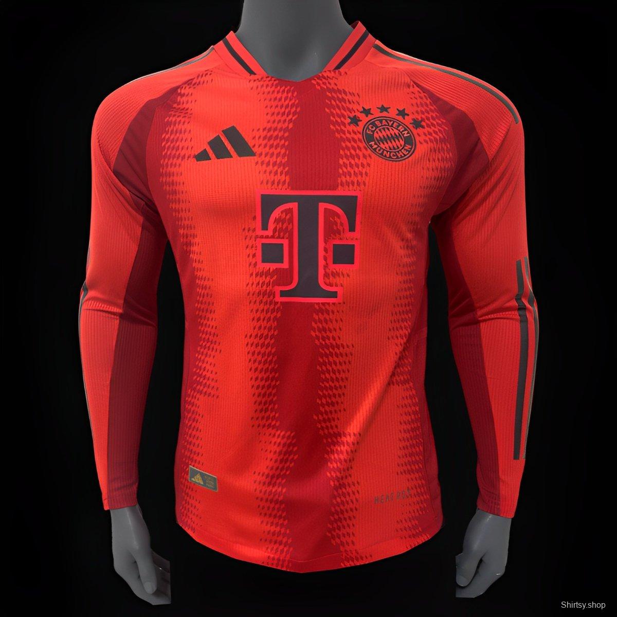 Player Version 24/25 Bayern Munich Home Long Sleeve Jersey